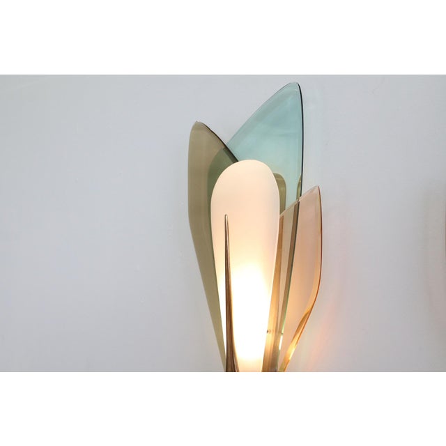 Mid-Century Modern Vintage Wall Lights by Max Ingrand for Fontana Arte, Italy, 1955, Set of 2 For Sale - Image 3 of 18