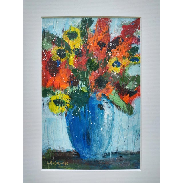 "Summer Bouquet I" Contemporary Expressionist Style Floral Still Life Painting by Linda McDonough For Sale - Image 4 of 12