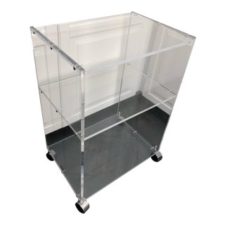 Vintage Lucite Three-Tier Bar Cart by Akko Inc. For Sale