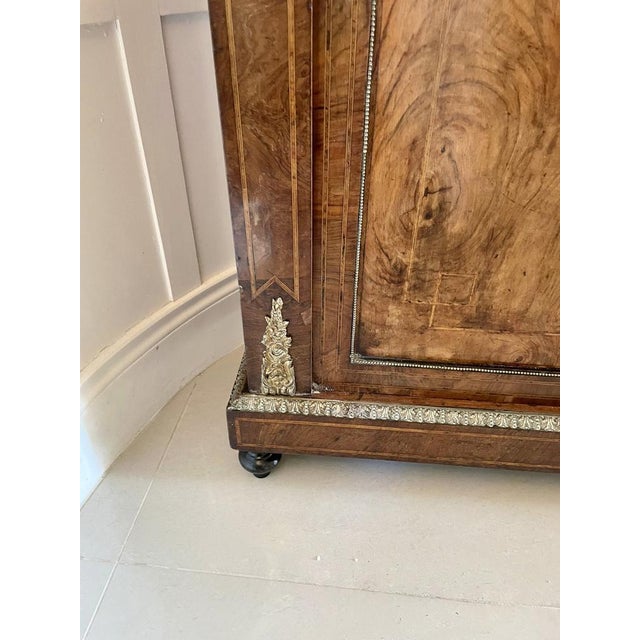 Antique Victorian Inlaid Burr Walnut and Porcelain Mounted Pier Cabinets, 1860, Set of 2 For Sale - Image 11 of 18