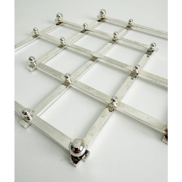 1940s Adnet Silver Plate Trivet, Attributed For Sale - Image 13 of 15
