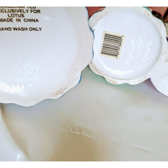 Contemporary 90s Fun Lotus Cake Plate and Sugar Creamer Set - Set of 3 For Sale - Image 3 of 3
