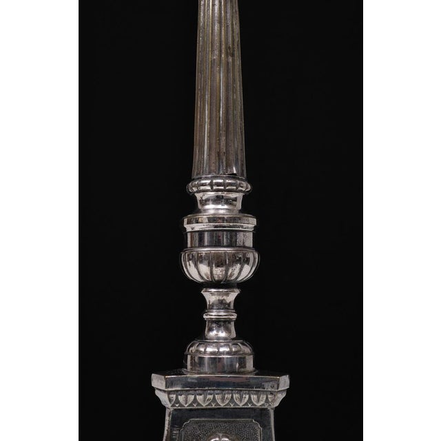 Antique Silver-Plated Church Candleholders, France, 1850s, Set of 2 For Sale - Image 7 of 15