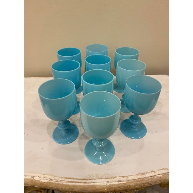 Vintage Portieux Vallerysthal French Opaline Goblets - Set of 10 | Chairish