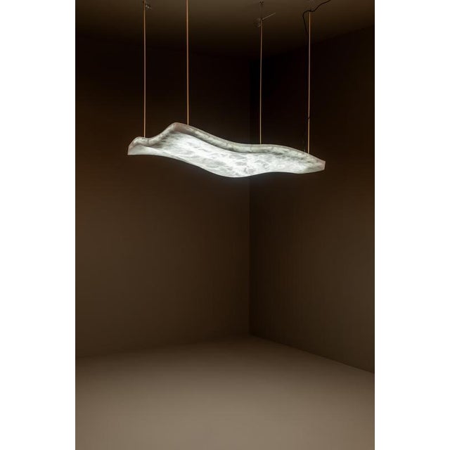 Aire Medium Pendant Lamp by United Alabaster For Sale - Image 4 of 14