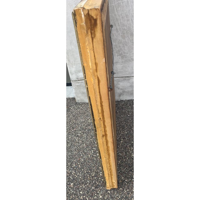 Wood Mid-Century Giltwood Wall Mirror With Verre Églomisé Border For Sale - Image 7 of 8