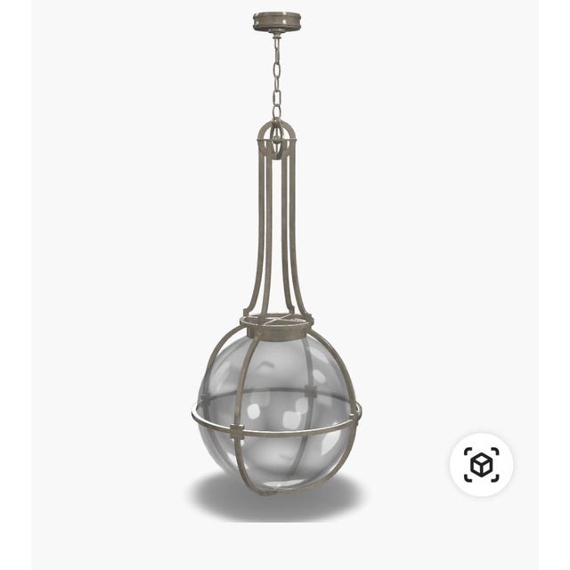 Modern Gracie Large Captured Globe Pendant With Clear Glass For Sale - Image 3 of 3