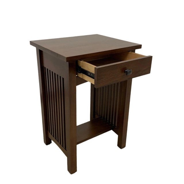 Mission 1 Drawer Spindle End Table For Sale - Image 11 of 15
