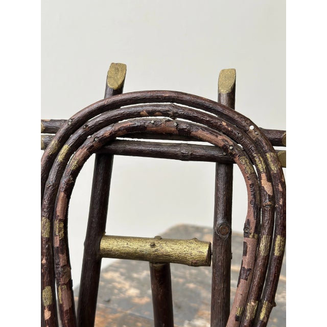 Antique Adirondack Twig Picture Frame, Circa Early 20th Century + Vintage Photograph of Two Men on a River, Circa Early 20th Century For Sale In New York - Image 6 of 12