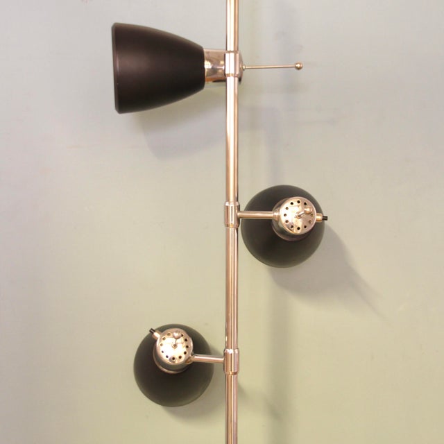 Metal French Three-Light Floor Lamp by Étienne Fermigier for Monix, 1970s For Sale - Image 7 of 15