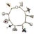 1920s Art Deco 14k Gold and Platinum Diamond and Gem Set Charm Bracelet For Sale
