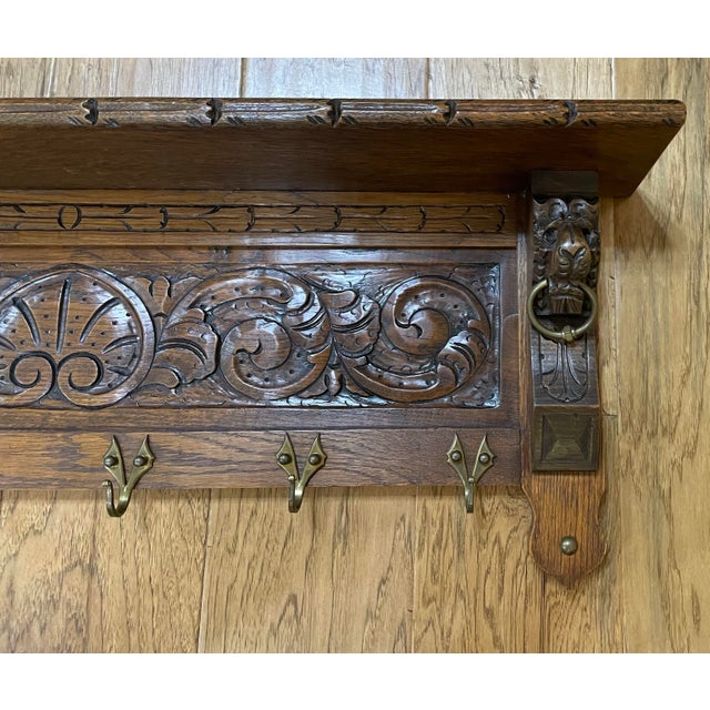 Early 20th Century Vintage French Carved Coat or Pot Rack For Sale - Image 5 of 12