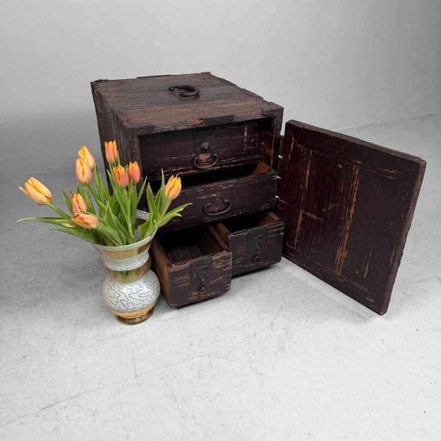 Antique Japanese Portable Chest, 1800 For Sale - Image 5 of 16
