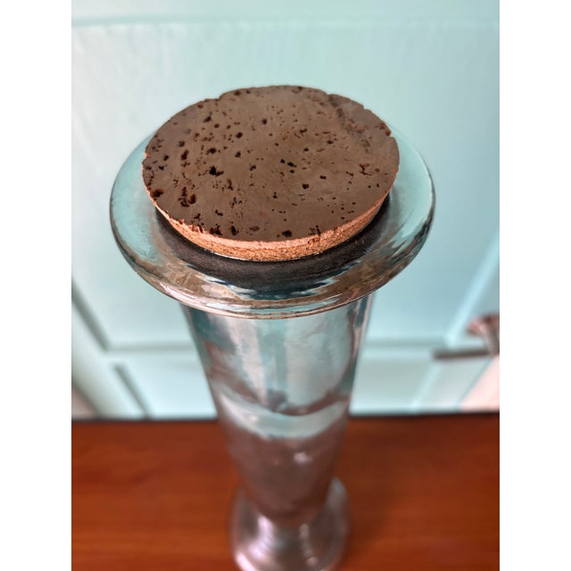 Italian Vintage 22.5 Inch Blenko Style Cylinder Vase - Made in Italy For Sale - Image 3 of 4