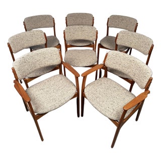 Mid 20th Century Set of 8 Vintage Dining Room Chairs by Erik Buch Model 50 for o.d. Møbler For Sale