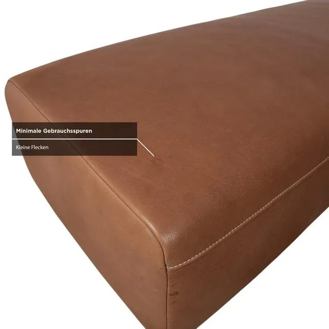 Brown Koinor Norton Leather Stool Brown For Sale - Image 8 of 14