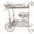Vintage Shabby Chic French Wire Tea Cart For Sale