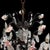 Gold Vintage Crystal, Glass & Ebonized Iron 5-Light Chandelier With Porcelain Flowers For Sale - Image 8 of 11