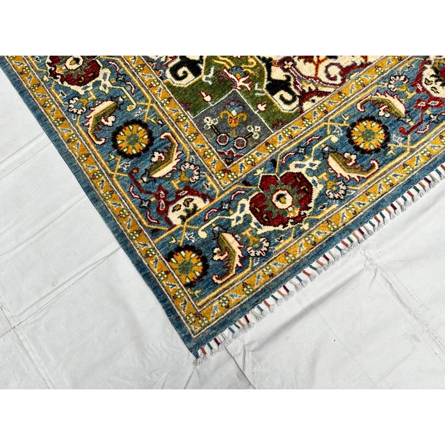 Red Red Heriz Hand-Knotted Wool Rug - 8'6" X 6'9" For Sale - Image 8 of 13
