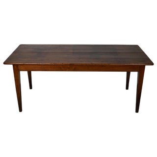 19th Century French Rustic Farmhouse Dining Table in Fruitwood For Sale