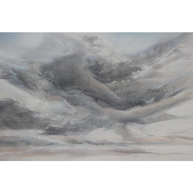 Sublime landscape of mountains and a river dominated by dramatic clouds. Signed, titled, and dated along bottom edge of...