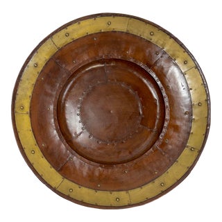 Vintage Oversized Industrial Style Riveted Metal Tray For Sale