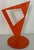 Sleek Mid-Century Modern Abstract Steel Sculpture. Artist unknown but engraved laser cut initial of "TES". Powder Coat...