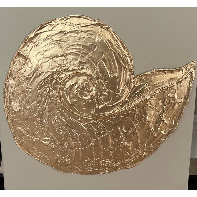 Gold & Beige Seashell Collection Trio, Designed by Cheryl P. Kohloff For Sale In West Palm - Image 6 of 7