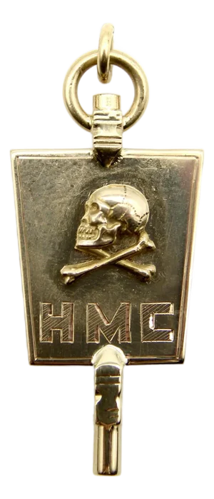 1950s 10k Gold Momento Mori Skull Pendant Charm