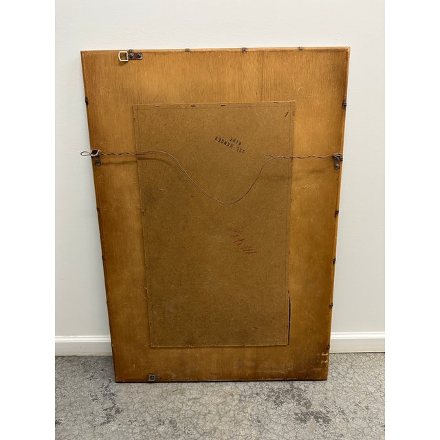 Late 20th Century Palm Beach Hollywood Regency Bamboo and Rattan Parquet Mirror For Sale - Image 4 of 10