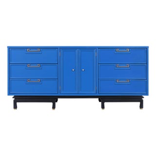 1950s Vintage Lacquered and Brass Dresser by American of Martinsville For Sale