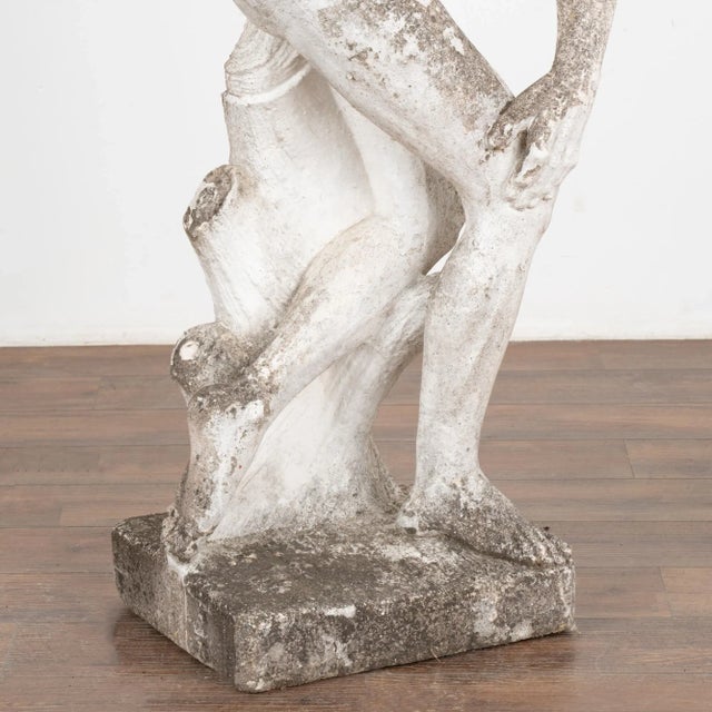 Vintage Garden Limestone Sculpture of Discus Thrower, Denmark Circa 1910 For Sale - Image 9 of 11
