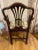 English 19th Century Mahogany Hepplewhite Carver Chair With Schumacher Fabric Seat For Sale - Image 3 of 13
