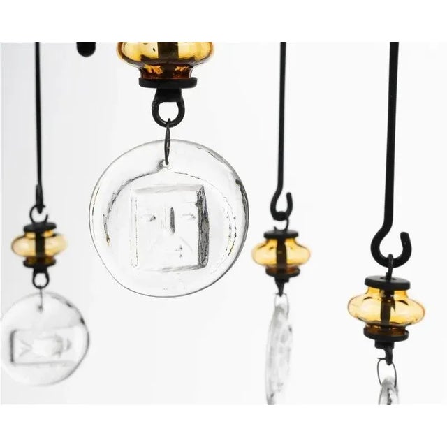 Mid 20th Century Erik Hoglund Swedish, 1932-1998 Art Glass Candle Chandelier & Candlesticks - 3 Piece Set For Sale - Image 5 of 5