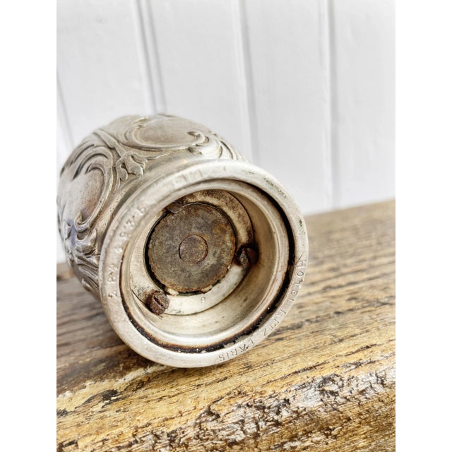 Christofle Antique Silver Plated Christofle Pepper Mill From Hotel Ritz Paris For Sale - Image 4 of 5