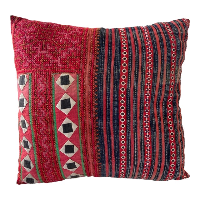 Vintage Custom Made Hand Stitched Thai Pillow For Sale
