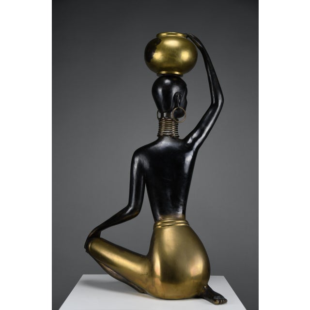 Ndebele Artist, Water Bearer Sculpture, 1960, Brass & Copper For Sale - Image 9 of 18