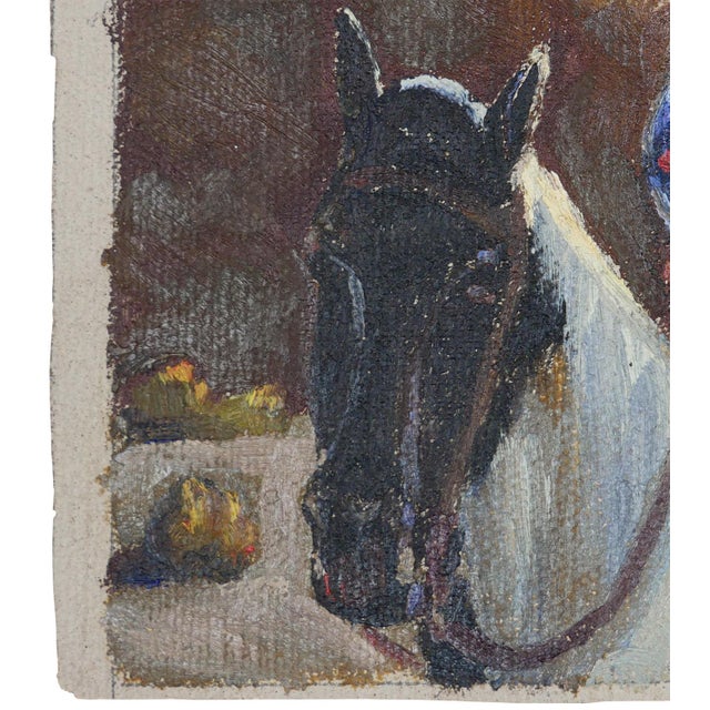 Fred Darge Blue, Red, and Brown Abstract Impressionist Painting of a Cowboy on a Horse, Mid-20th Century For Sale In Houston - Image 6 of 10