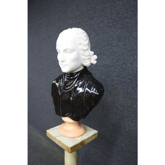 Wolfgang Mozart Tricolor Marble Bust For Sale In Philadelphia - Image 6 of 16