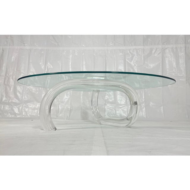 1970s 1970s Charles Hollis Jones “Squiggly Wiggly” Lucite Coffee Table, Usa, Signed & Dated For Sale - Image 5 of 15