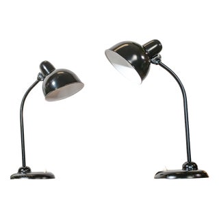 Vintage Bauhaus Desk Lamps by Christian Dell for Kaiser Leuchten, 1940s, Set of 2 For Sale
