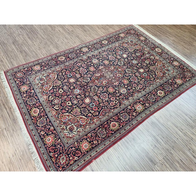 1920s Handmade Antique Persian Style Kashan Rug 4.3' X 6.6', 1920s For Sale - Image 5 of 11