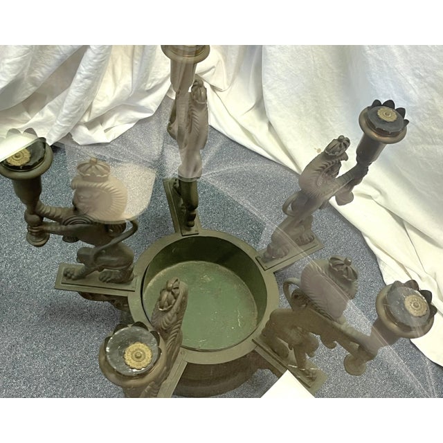 Antique Architectural Salvage Bronze Regency Royal Lion Epergne Coffee Table For Sale - Image 10 of 13