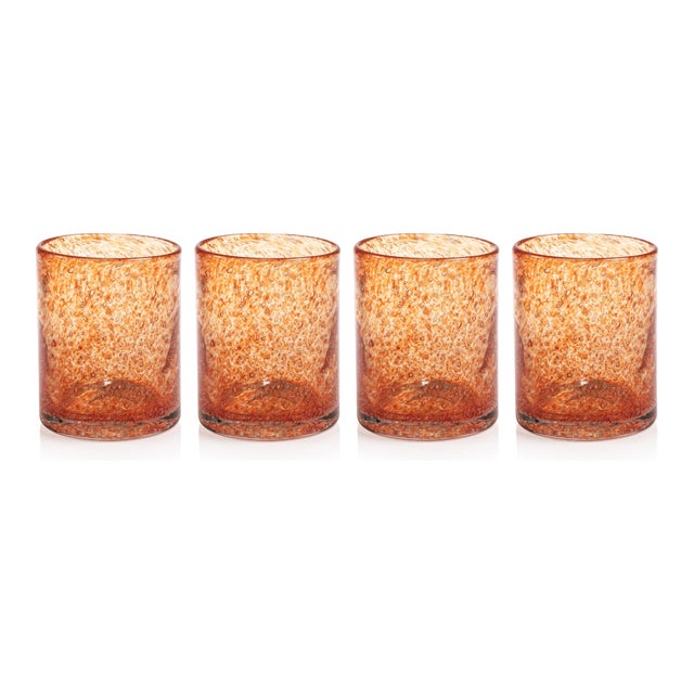 2020s Antibes 4-Piece Set Glass Tumblers, Orange For Sale - Image 5 of 5