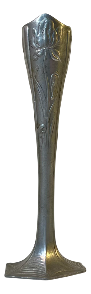 Art Nouveau Pewter Iris Vase by Hugo Leven for Kayserzinn, 1890s