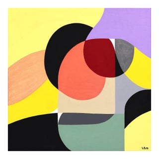 Intesa 2 - Abstract Vibrant Colorful Geometric Art on Canvas Original Artwork by Federico Pinto Schmid For Sale