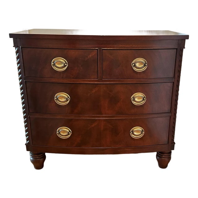 Henredon Flame Mahogany Bowfront Bachelors Chest For Sale