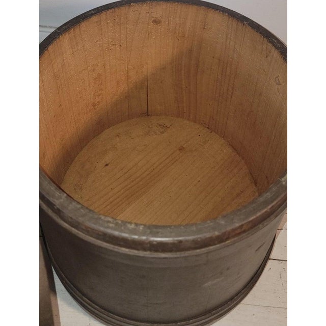Wood Late 19th Century Original Brown Painted Large Firkin / Bucket For Sale - Image 7 of 7