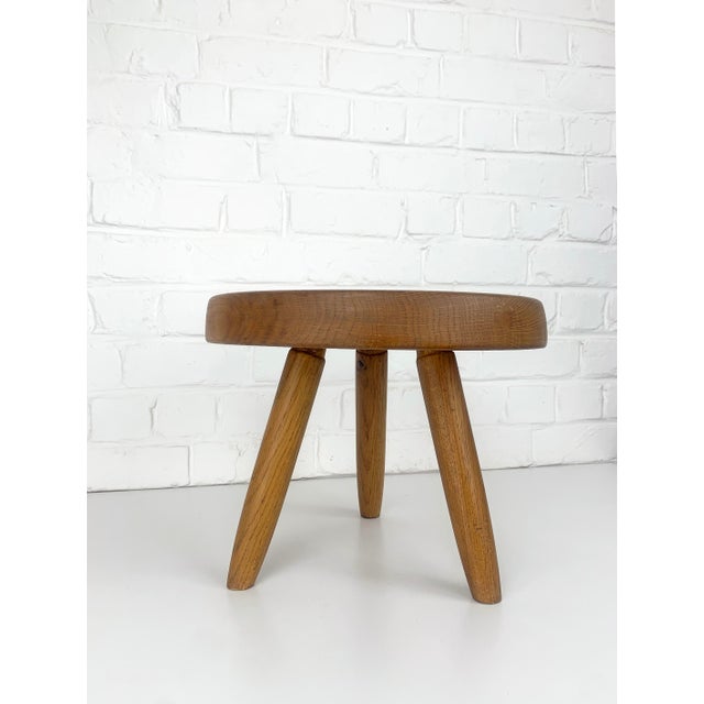Mid-Century Modern Low Berger Stool in Ash by Charlotte Perriand for Steph Simon Paris, 1950s For Sale - Image 3 of 18