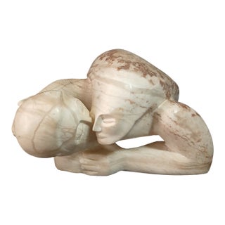 Leonora Eunice Arye Museum Quality Marble Sculpture "The Kiss" 1977 For Sale